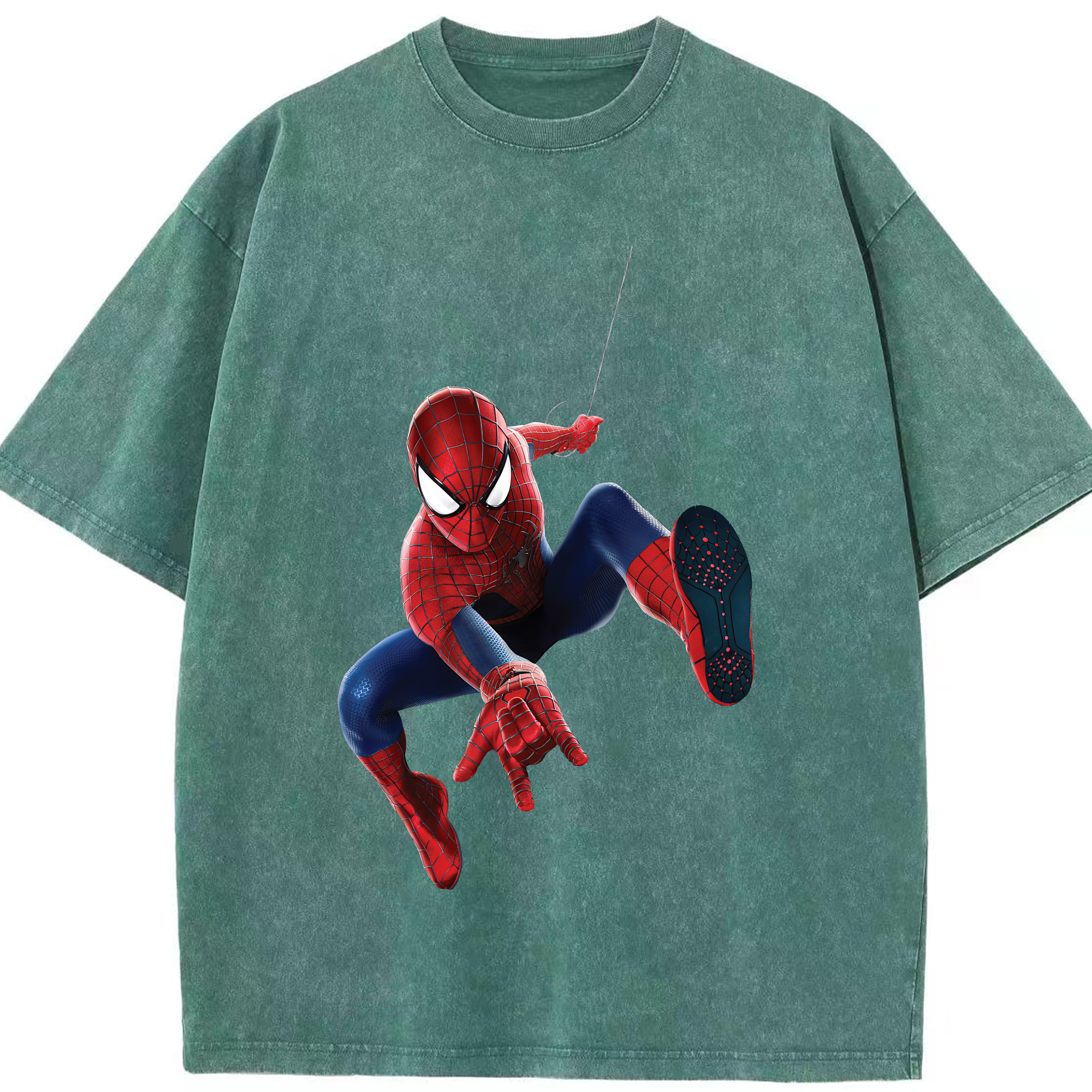 （画像用） Spider Man スパイダーマン 綿100% ヴィンテージ風 半袖Tシャツ（フロントプリント）